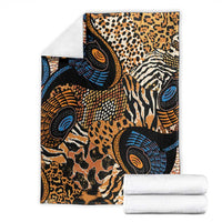 African Ankara Motifs Mixed Animal Skins Blanket