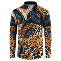 African Ankara Motifs Mixed Animal Skins Button Sweatshirt LT9 - Wonder Print Shop