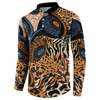 African Ankara Motifs Mixed Animal Skins Button Sweatshirt LT9 - Wonder Print Shop