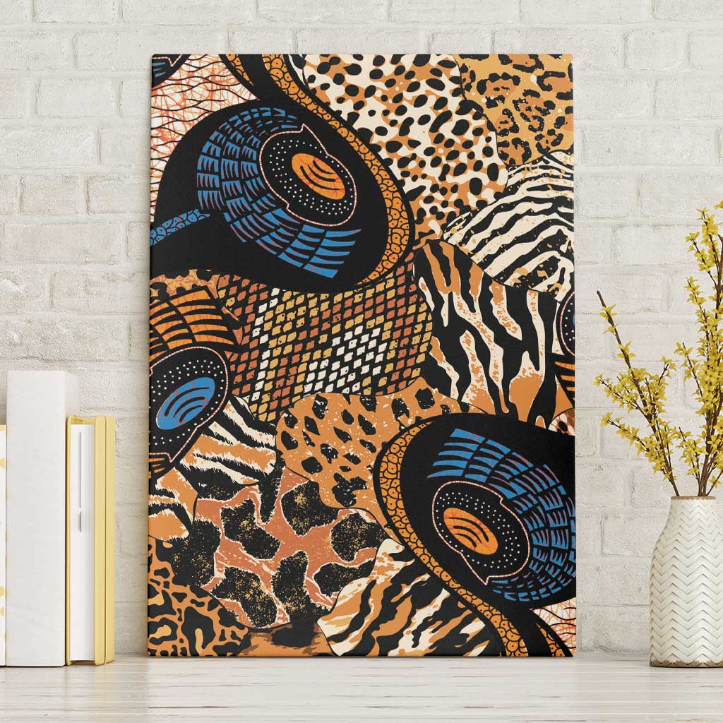 African Ankara Motifs Mixed Animal Skins Canvas Wall Art LT9 - Wonder Print Shop