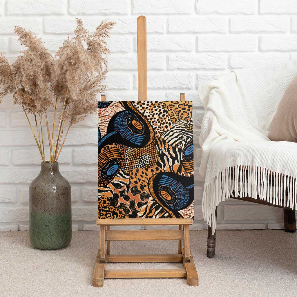 African Ankara Motifs Mixed Animal Skins Canvas Wall Art LT9 - Wonder Print Shop