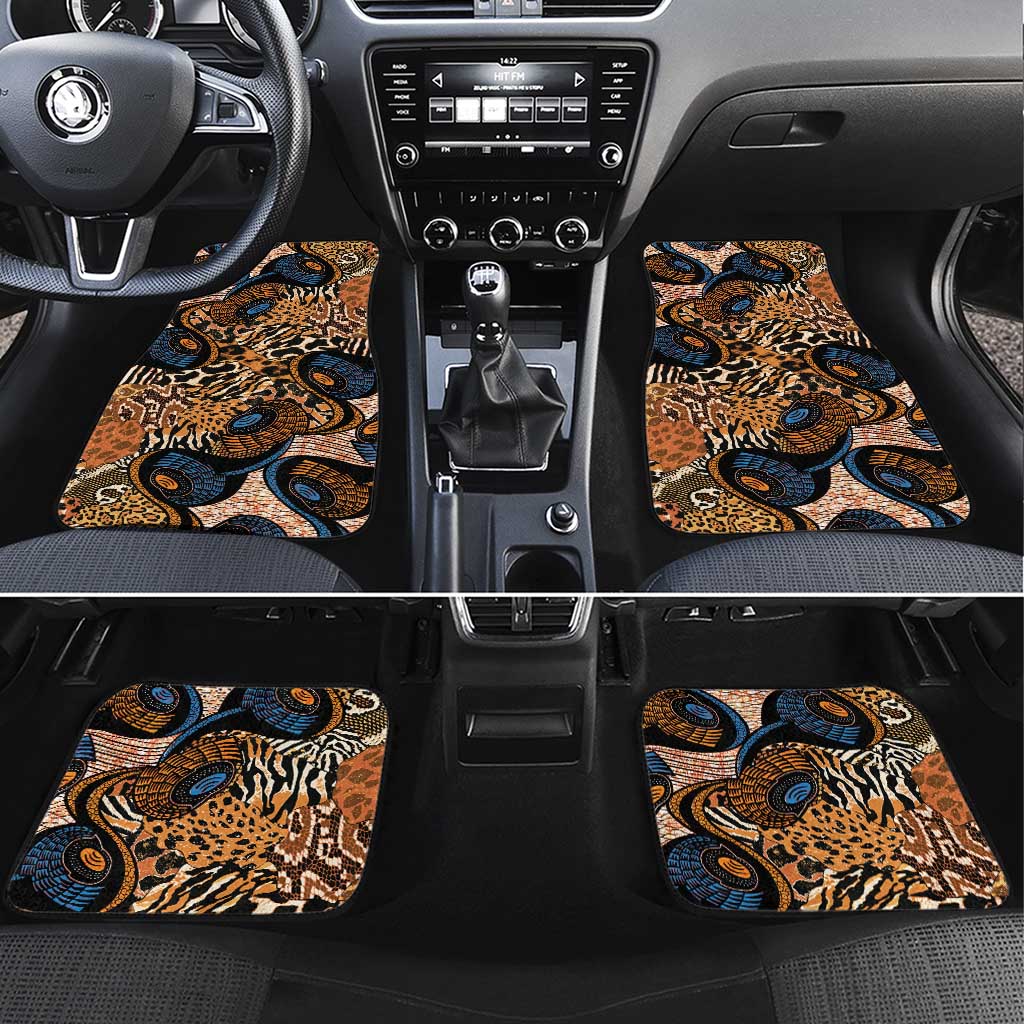 African Ankara Motifs Mixed Animal Skins Car Mats LT9 - Wonder Print Shop