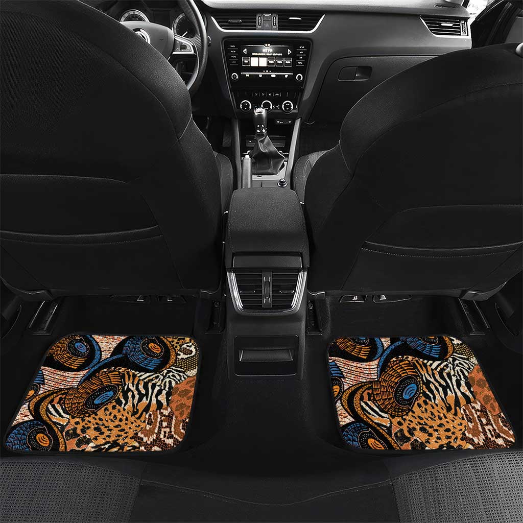 African Ankara Motifs Mixed Animal Skins Car Mats LT9 - Wonder Print Shop