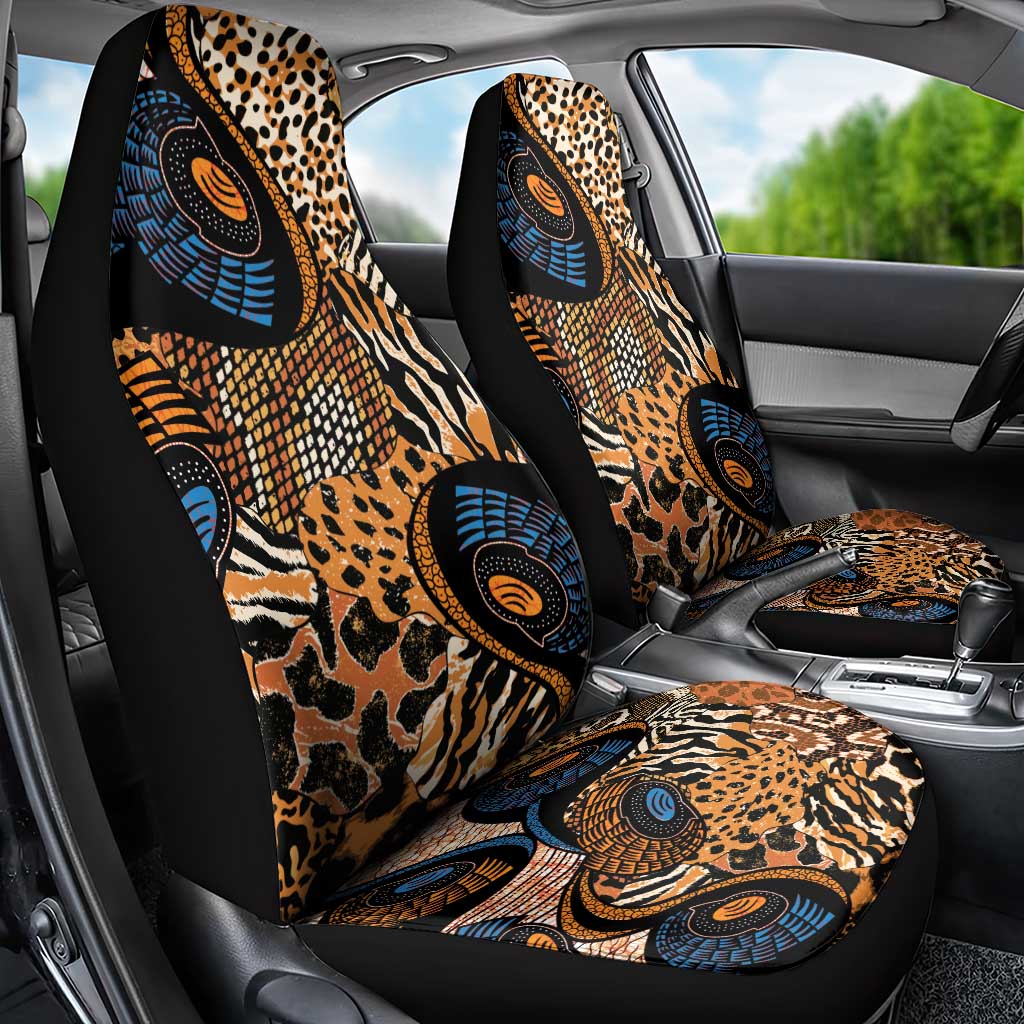 African Ankara Motifs Mixed Animal Skins Car Seat Cover LT9 - Wonder Print Shop