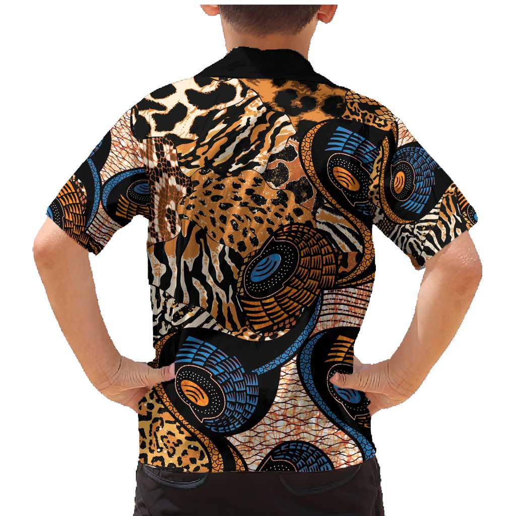 African Ankara Motifs Mixed Animal Skins Family Matching Mermaid Dress and Hawaiian Shirt LT9 - Wonder Print Shop