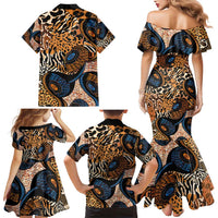 African Ankara Motifs Mixed Animal Skins Family Matching Mermaid Dress and Hawaiian Shirt LT9 - Wonder Print Shop