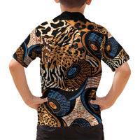 African Ankara Motifs Mixed Animal Skins Family Matching Puletasi and Hawaiian Shirt