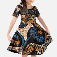African Ankara Motifs Mixed Animal Skins Family Matching Puletasi and Hawaiian Shirt