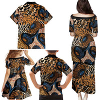 African Ankara Motifs Mixed Animal Skins Family Matching Puletasi and Hawaiian Shirt