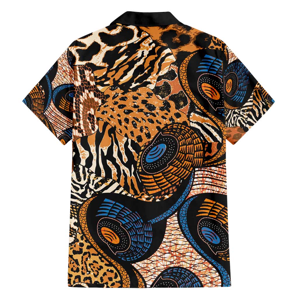 African Ankara Motifs Mixed Animal Skins Family Matching Puletasi and Hawaiian Shirt