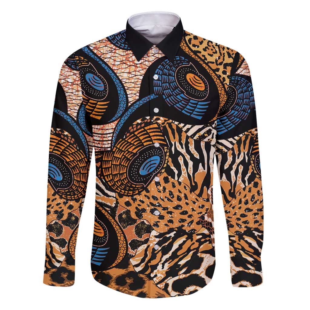 African Ankara Motifs Mixed Animal Skins Family Matching Puletasi and Hawaiian Shirt