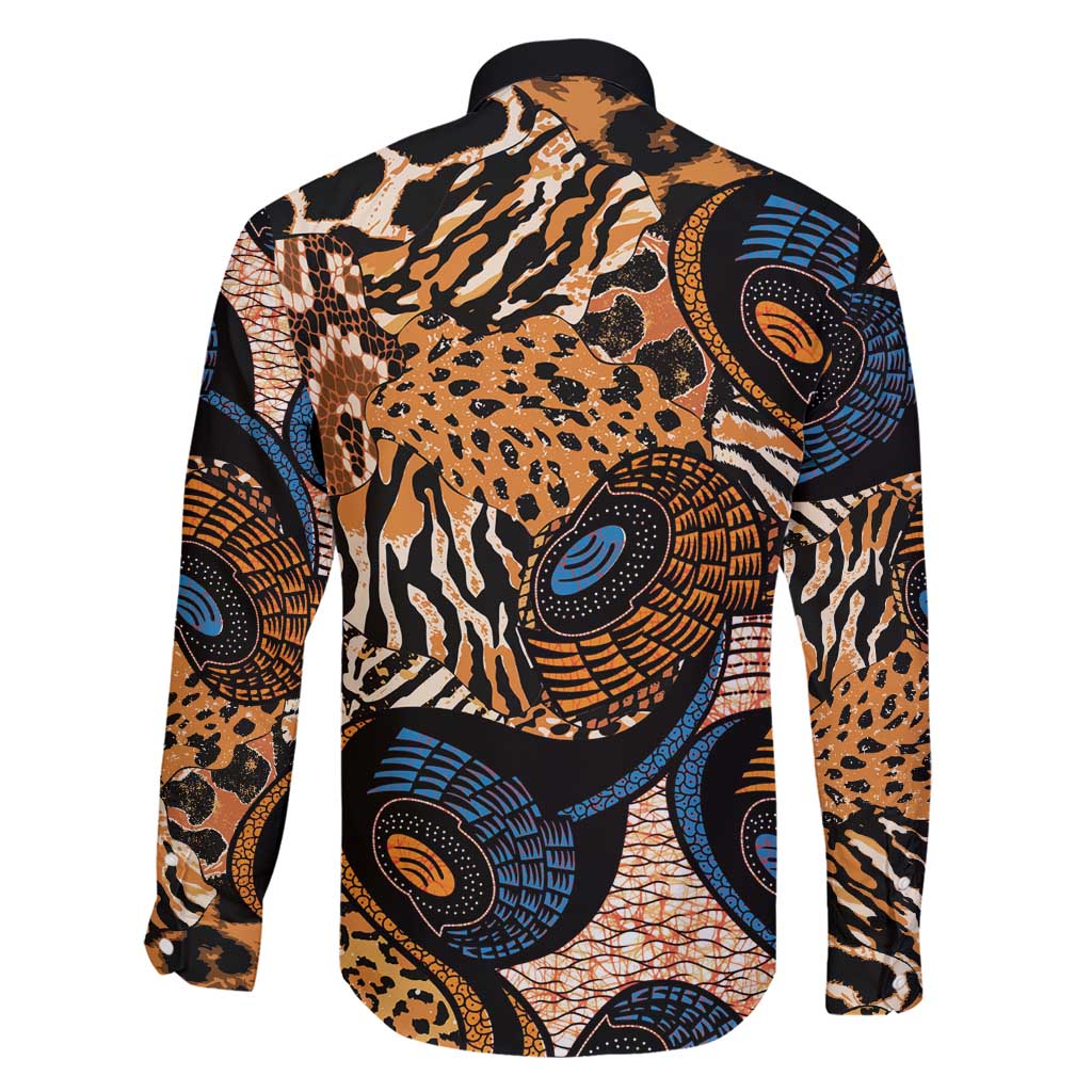 African Ankara Motifs Mixed Animal Skins Family Matching Short Sleeve Bodycon Dress and Hawaiian Shirt - Wonder Print Shop