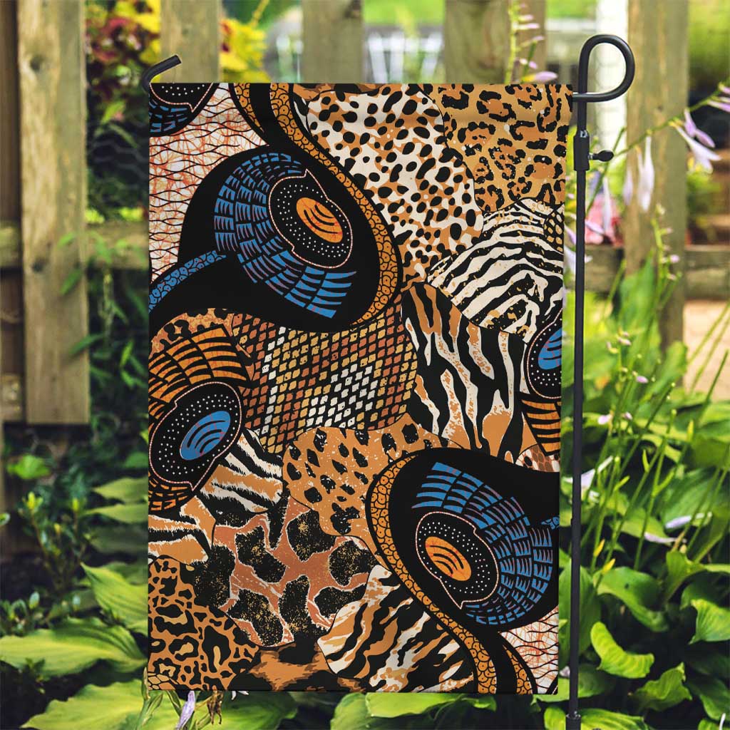 African Ankara Motifs Mixed Animal Skins Garden Flag - Wonder Print Shop