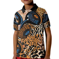 African Ankara Motifs Mixed Animal Skins Kid Polo Shirt - Wonder Print Shop