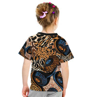 African Ankara Motifs Mixed Animal Skins Kid T Shirt - Wonder Print Shop