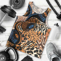 African Ankara Motifs Mixed Animal Skins Men Tank Top - Wonder Print Shop