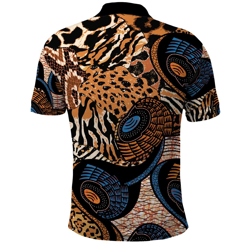 African Ankara Motifs Mixed Animal Skins Polo Shirt - Wonder Print Shop