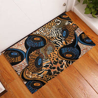 African Ankara Motifs Mixed Animal Skins Rubber Doormat - Wonder Print Shop