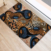 African Ankara Motifs Mixed Animal Skins Rubber Doormat - Wonder Print Shop