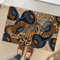 African Ankara Motifs Mixed Animal Skins Rubber Doormat - Wonder Print Shop