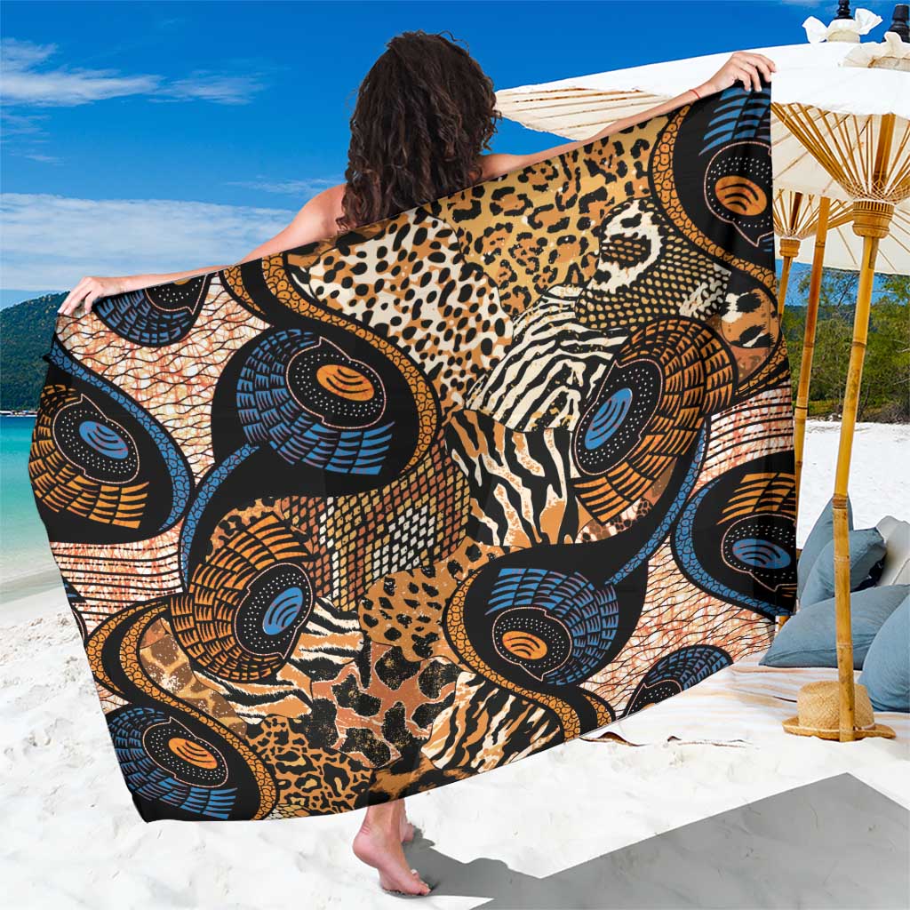 African Ankara Motifs Mixed Animal Skins Sarong - Wonder Print Shop