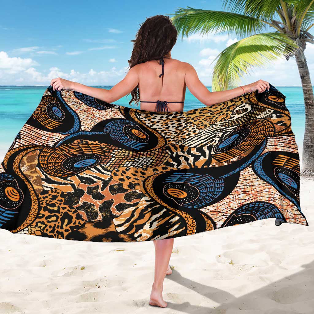 African Ankara Motifs Mixed Animal Skins Sarong - Wonder Print Shop