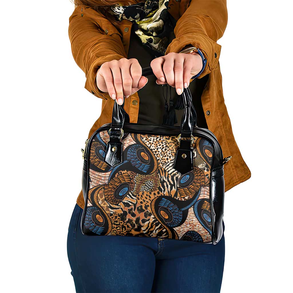 African Ankara Motifs Mixed Animal Skins Shoulder Handbag - Wonder Print Shop