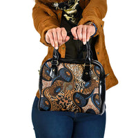 African Ankara Motifs Mixed Animal Skins Shoulder Handbag - Wonder Print Shop