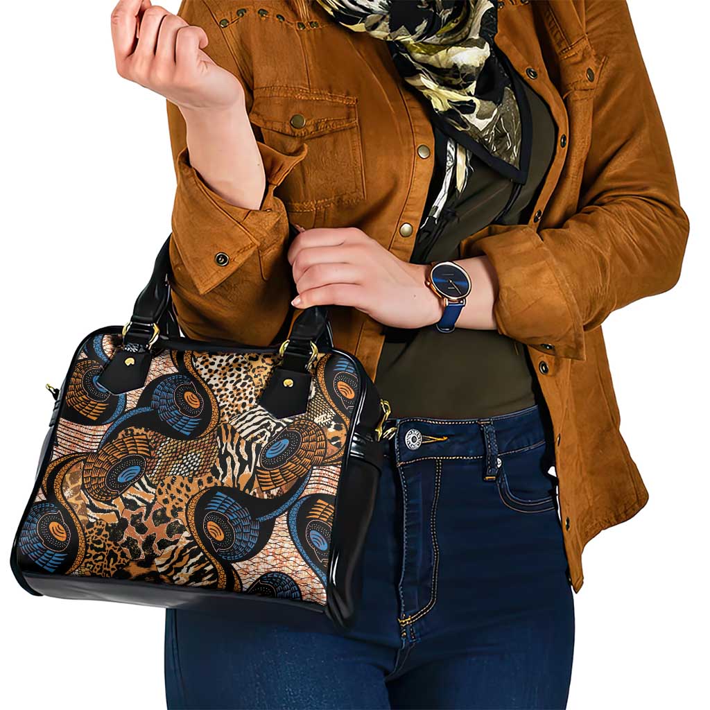 African Ankara Motifs Mixed Animal Skins Shoulder Handbag - Wonder Print Shop