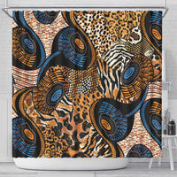 African Ankara Motifs Mixed Animal Skins Shower Curtain - Wonder Print Shop