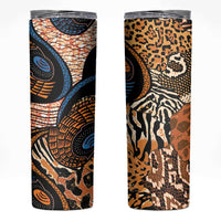 African Ankara Motifs Mixed Animal Skins Skinny Tumbler - Wonder Print Shop