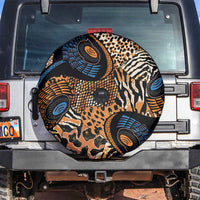 African Ankara Motifs Mixed Animal Skins Spare Tire Cover - Wonder Print Shop