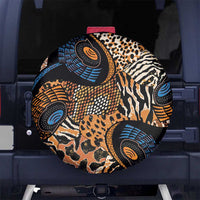 African Ankara Motifs Mixed Animal Skins Spare Tire Cover - Wonder Print Shop