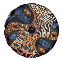 African Ankara Motifs Mixed Animal Skins Spare Tire Cover - Wonder Print Shop