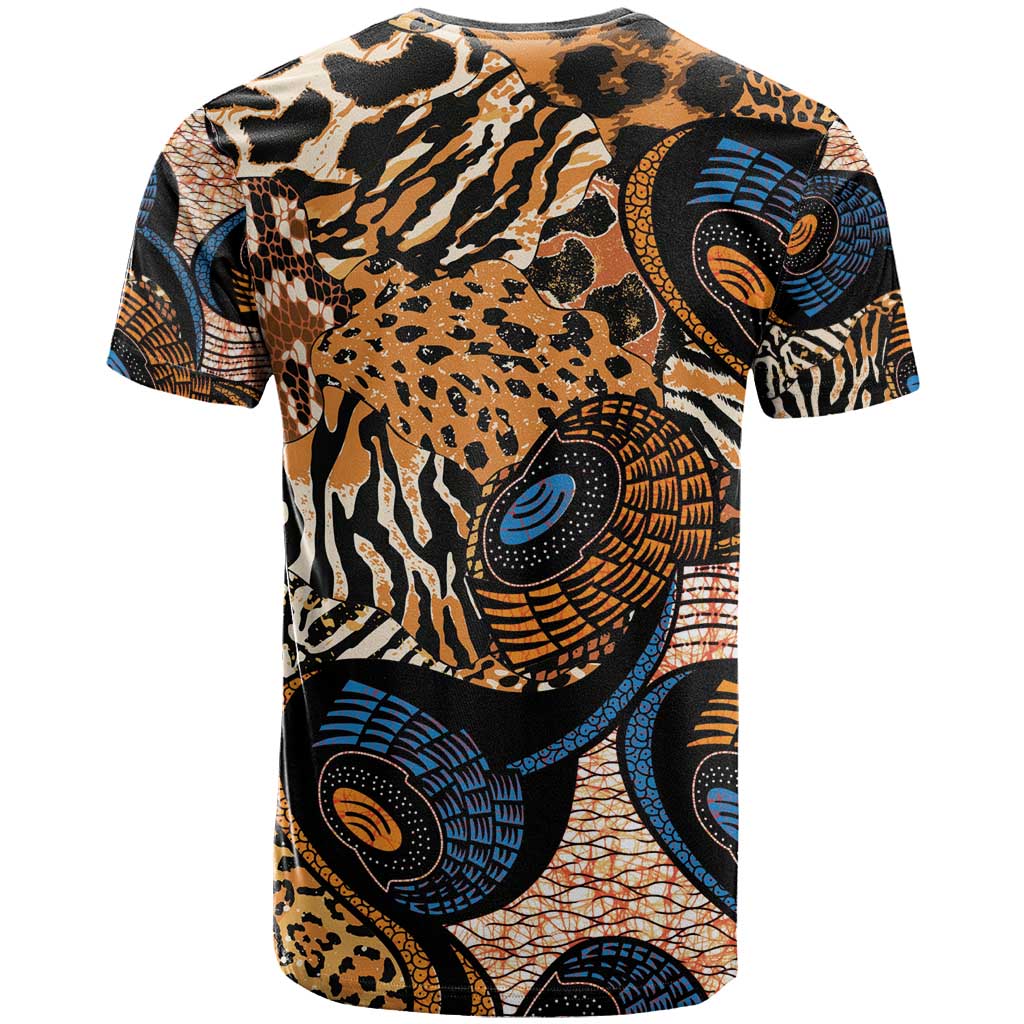 African Ankara Motifs Mixed Animal Skins T Shirt - Wonder Print Shop