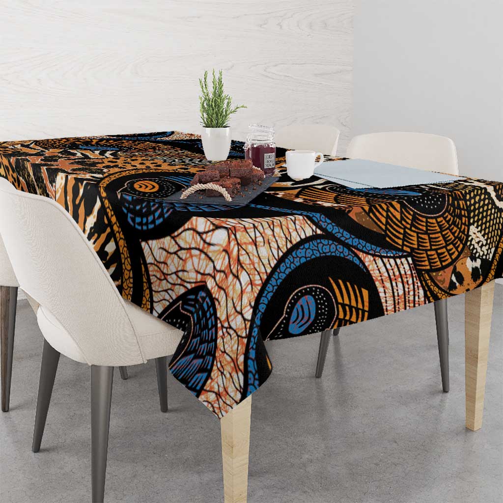 African Ankara Motifs Mixed Animal Skins Tablecloth - Wonder Print Shop