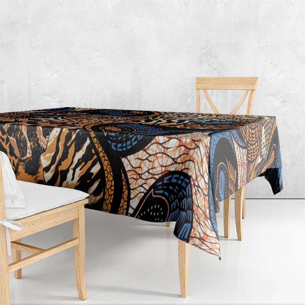 African Ankara Motifs Mixed Animal Skins Tablecloth - Wonder Print Shop