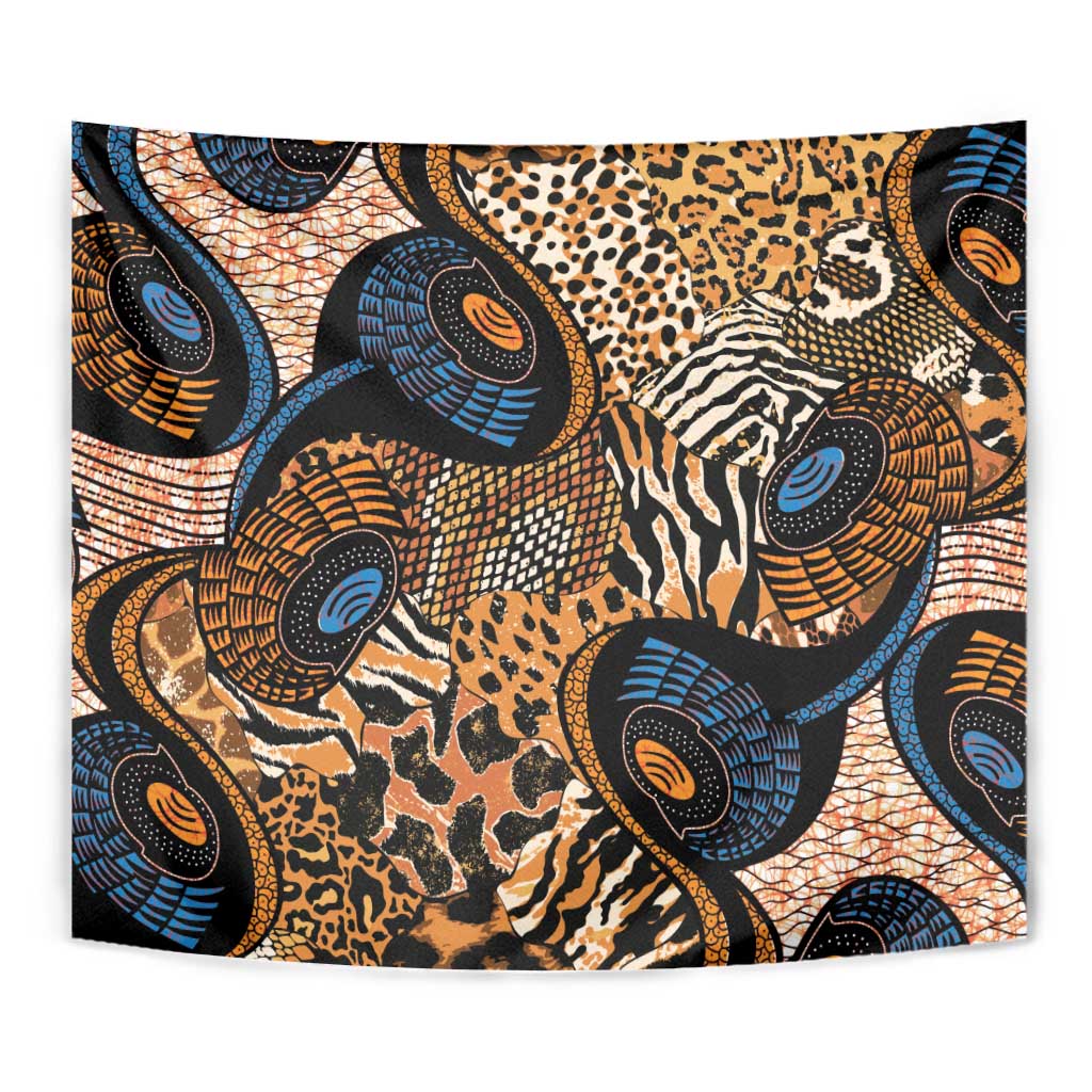 African Ankara Motifs Mixed Animal Skins Tapestry - Wonder Print Shop