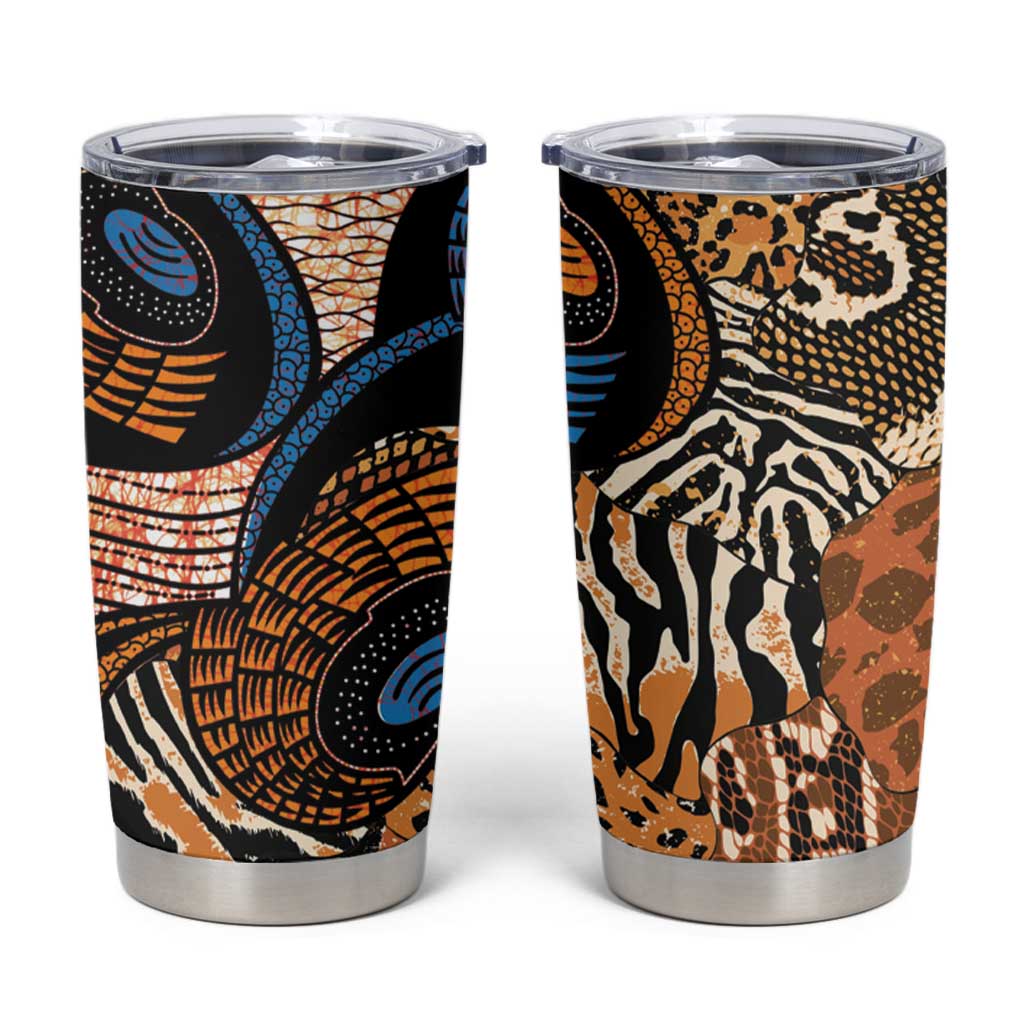 African Ankara Motifs Mixed Animal Skins Tumbler Cup - Wonder Print Shop