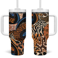 African Ankara Motifs Mixed Animal Skins Tumbler With Handle - Wonder Print Shop