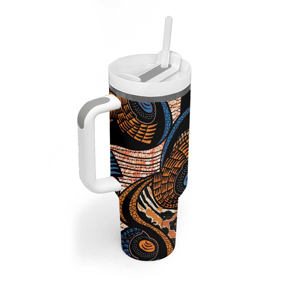 African Ankara Motifs Mixed Animal Skins Tumbler With Handle - Wonder Print Shop