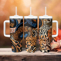 African Ankara Motifs Mixed Animal Skins Tumbler With Handle - Wonder Print Shop