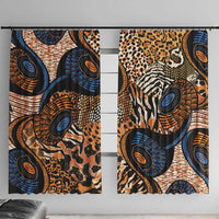 African Ankara Motifs Mixed Animal Skins Window Curtain - Wonder Print Shop