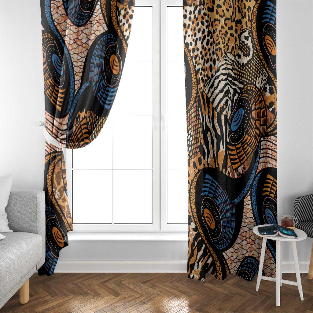 African Ankara Motifs Mixed Animal Skins Window Curtain - Wonder Print Shop