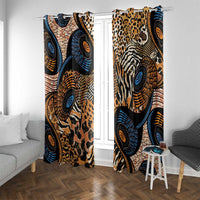 African Ankara Motifs Mixed Animal Skins Window Curtain - Wonder Print Shop