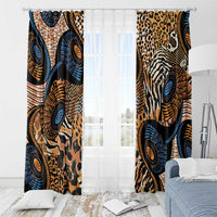 African Ankara Motifs Mixed Animal Skins Window Curtain - Wonder Print Shop