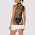 African Ankara Motifs Mixed Animal Skins Women Sleeveless Polo Shirt - Wonder Print Shop