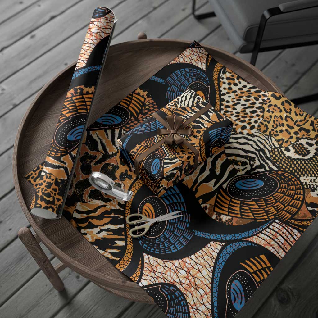 African Ankara Motifs Mixed Animal Skins Wrapping Paper - Wonder Print Shop