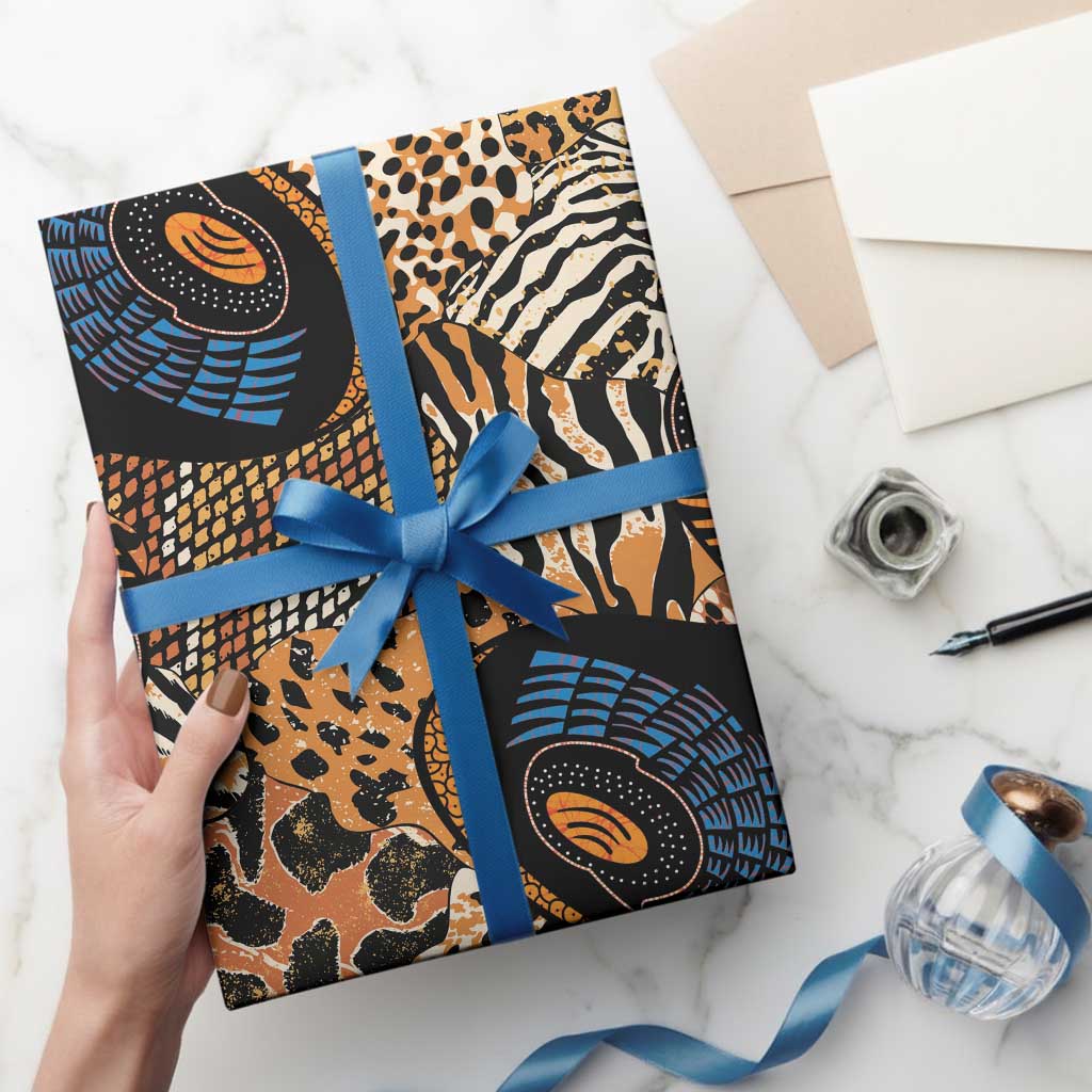 African Ankara Motifs Mixed Animal Skins Wrapping Paper - Wonder Print Shop