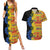 African Ethnic Kitenge Ankara Style Couples Matching Summer Maxi Dress and Hawaiian Shirt